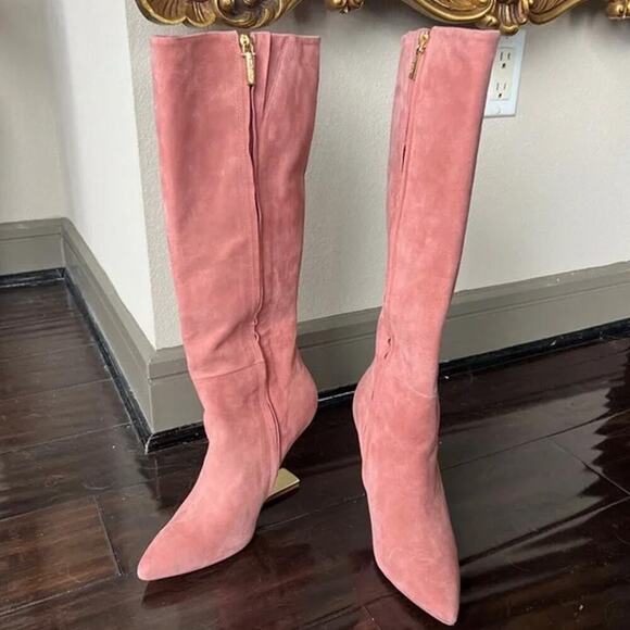 Cult Gaia Pink Suede Bianca Boots Size 38.5 - Picture 3 of 7